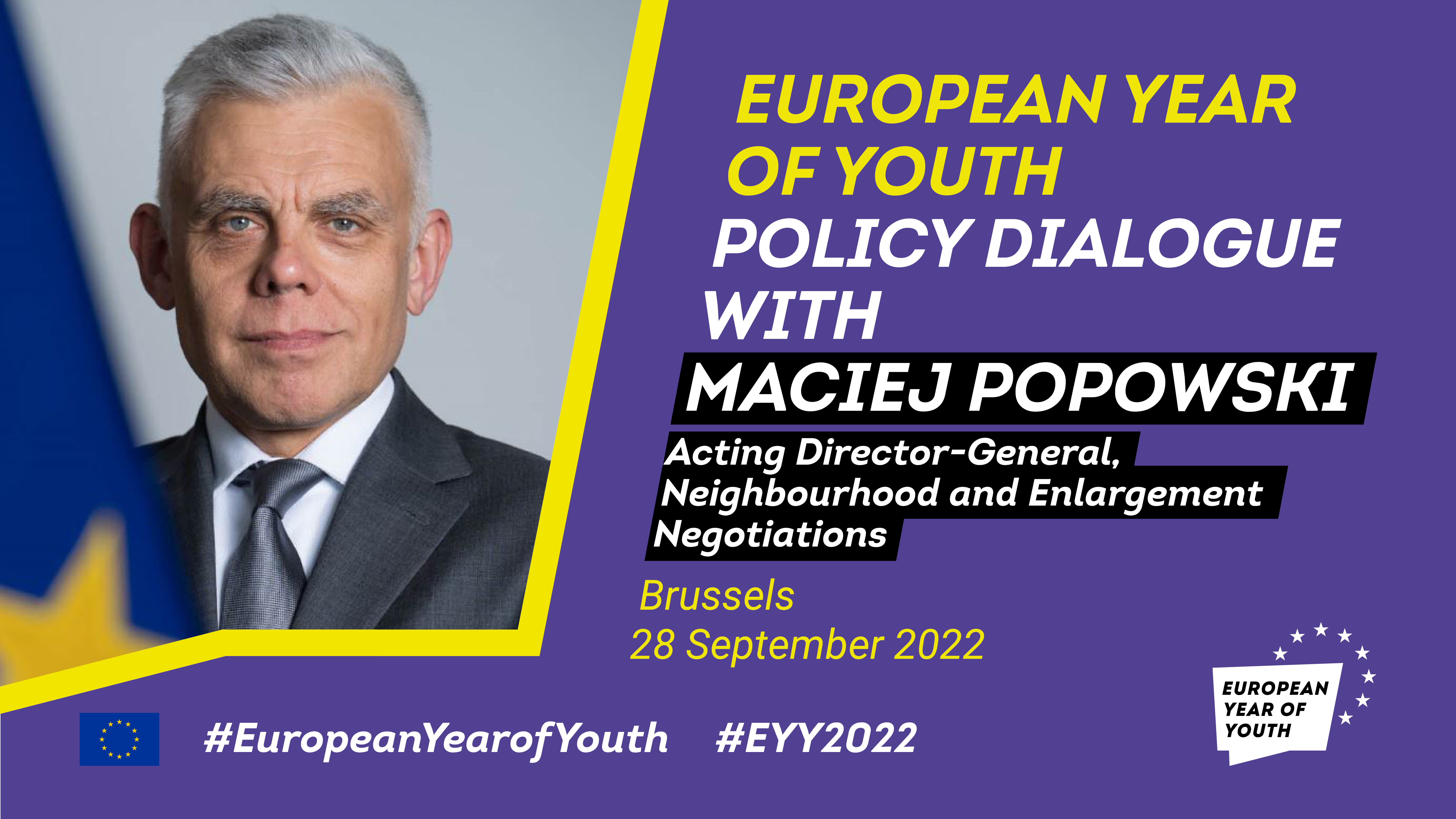 Visual of policy dialogue with acting director-general Maciej Popowski (DG NEAR)